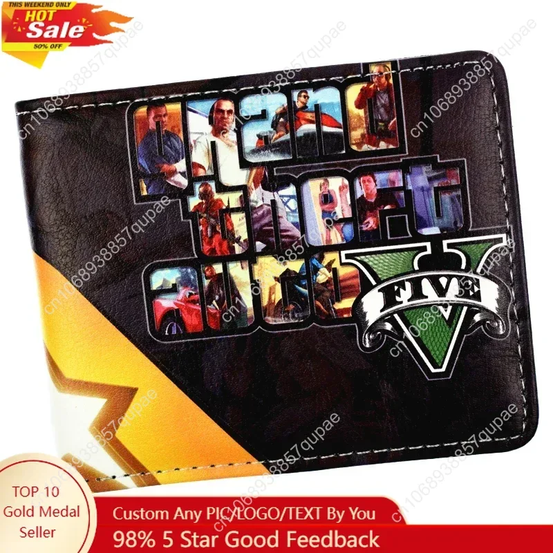 

Game Grand Theft Auto V Wallet with Coin Pocket Men's Bi-Fold Purse
