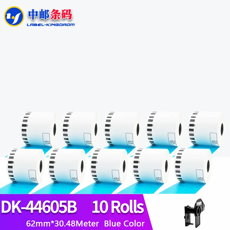 

10 Refill Roll Compatible Brother DK-44605 Blue Label 62mm*30.48M for Printer QL-570/QL-700/QL-800 DK-4605