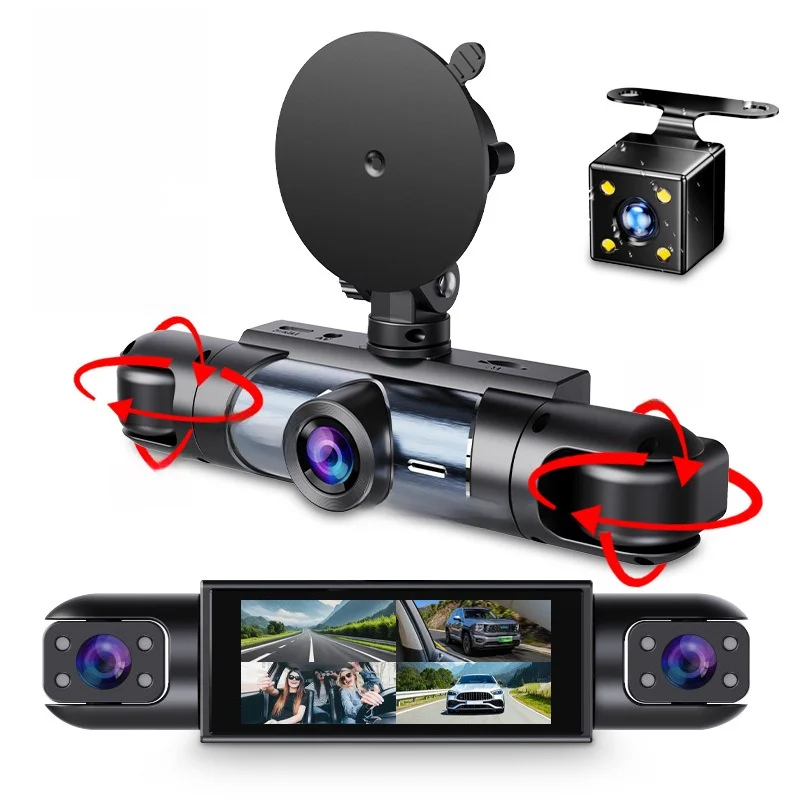 

HONG TONG 1080P high-definition WiFi driving recorder supports simultaneous recording of front,back, left, right, left and right