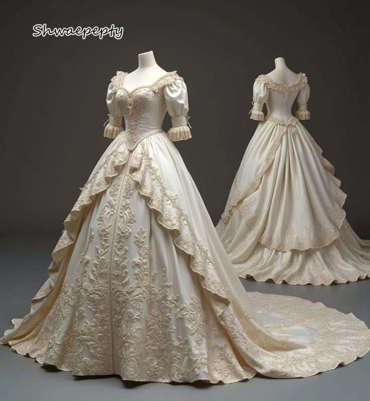 

18th Century Rococo Ivory Wedding Gown Elegant Baroque Historical Cosplay Vintage Victorian Bridal Dress Customized
