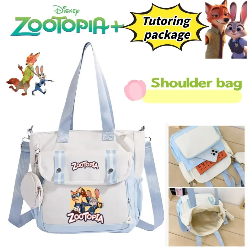 

Студенческий рюкзак Disney Zootopia Judy Nick, сумка для репетитории для мальчиков и девочек, сумка на одно плечо, сумка-мессенджер с героями мультфильмов