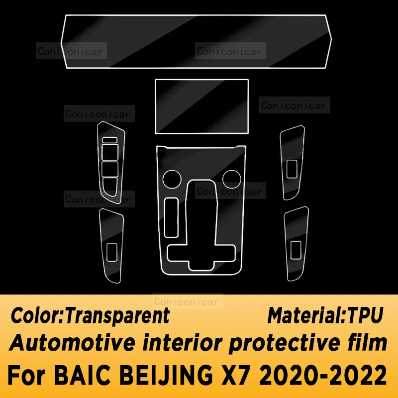 For BAIC BEIJING X7 2020-2022 Gearbox Panel Navigation Automotive Interior Screen TPU Protective Film Cover Anti-Scratch Sticker