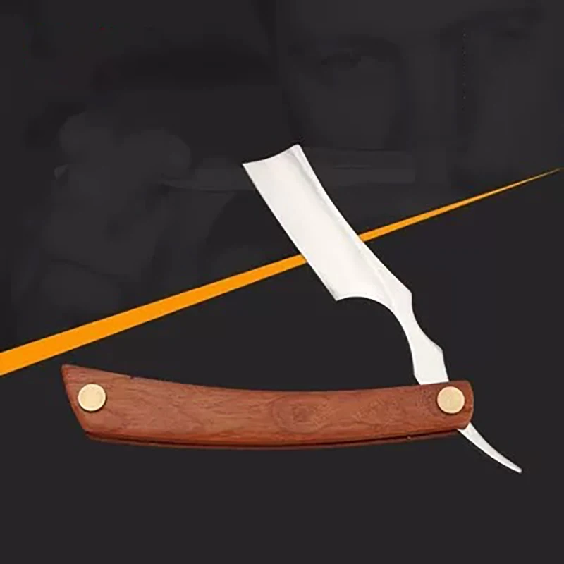 Деревянная профессиональная мужская бритва для парикмахерской с прямыми краями, парикмахерская бритва, ножи, ручное бритье для бороды, уход за бородой, подарок