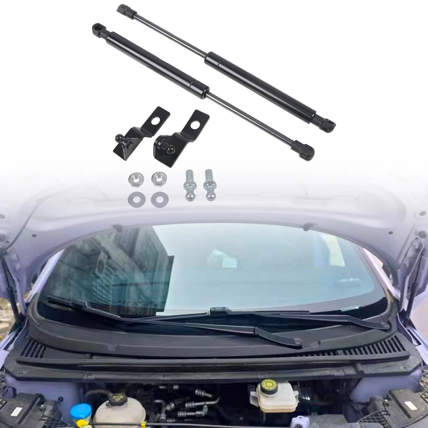 

for BYD Dolphin 2021-2025 Stainless Steel Front Bonnet Hood Lift Support Shock Struts 1 Set, Excluding Smart Driving Version