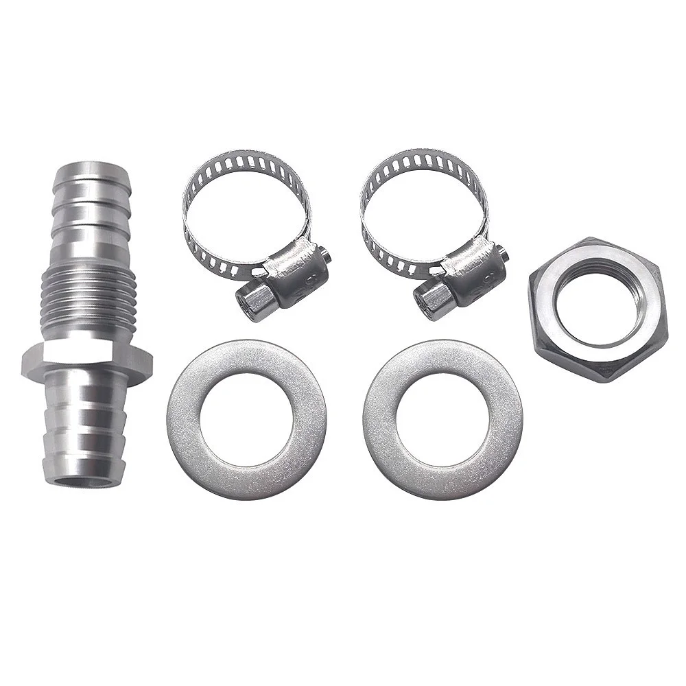 Stainless Steel Hex Barb Bulkhead Connector 1/2 ID Hose Double Male Union Fitting for Car Accessories