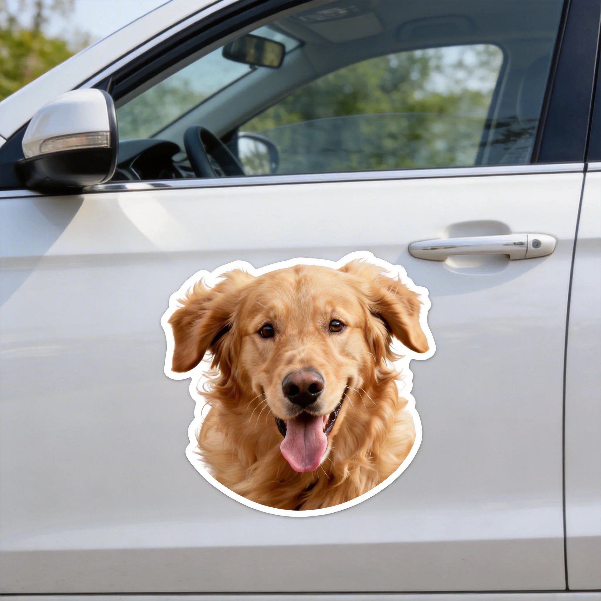 Custom Pet Photo Car Sticker PVC Waterproof Dog Cat Decal Personalized Window Bumper Laptop Sticker view 5