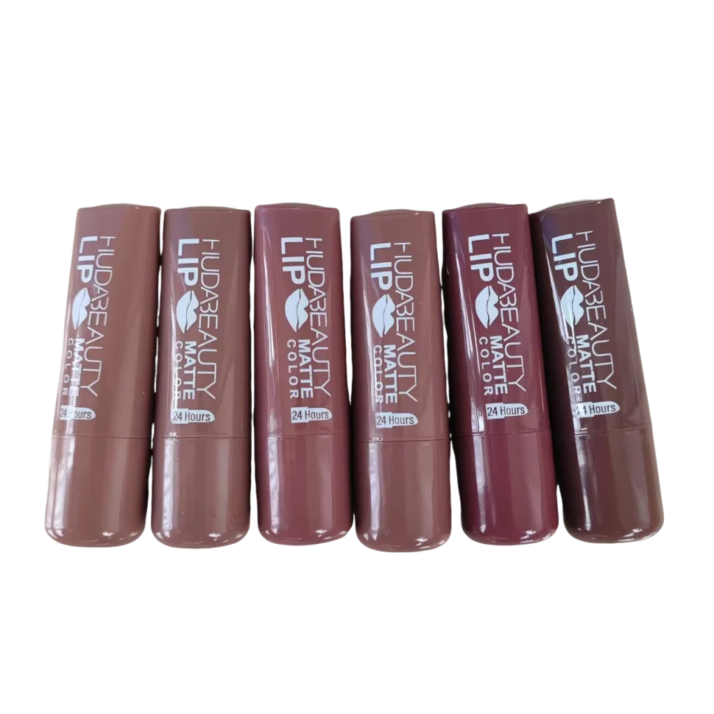 6 สีลิปสติก Matte Lip GLOSS กันน้ํา Huda Nued Lip Glaze Tint Non-Stick Non-Fading LIPS แต่งหน้าเครื่องสําอางค์ lip Care