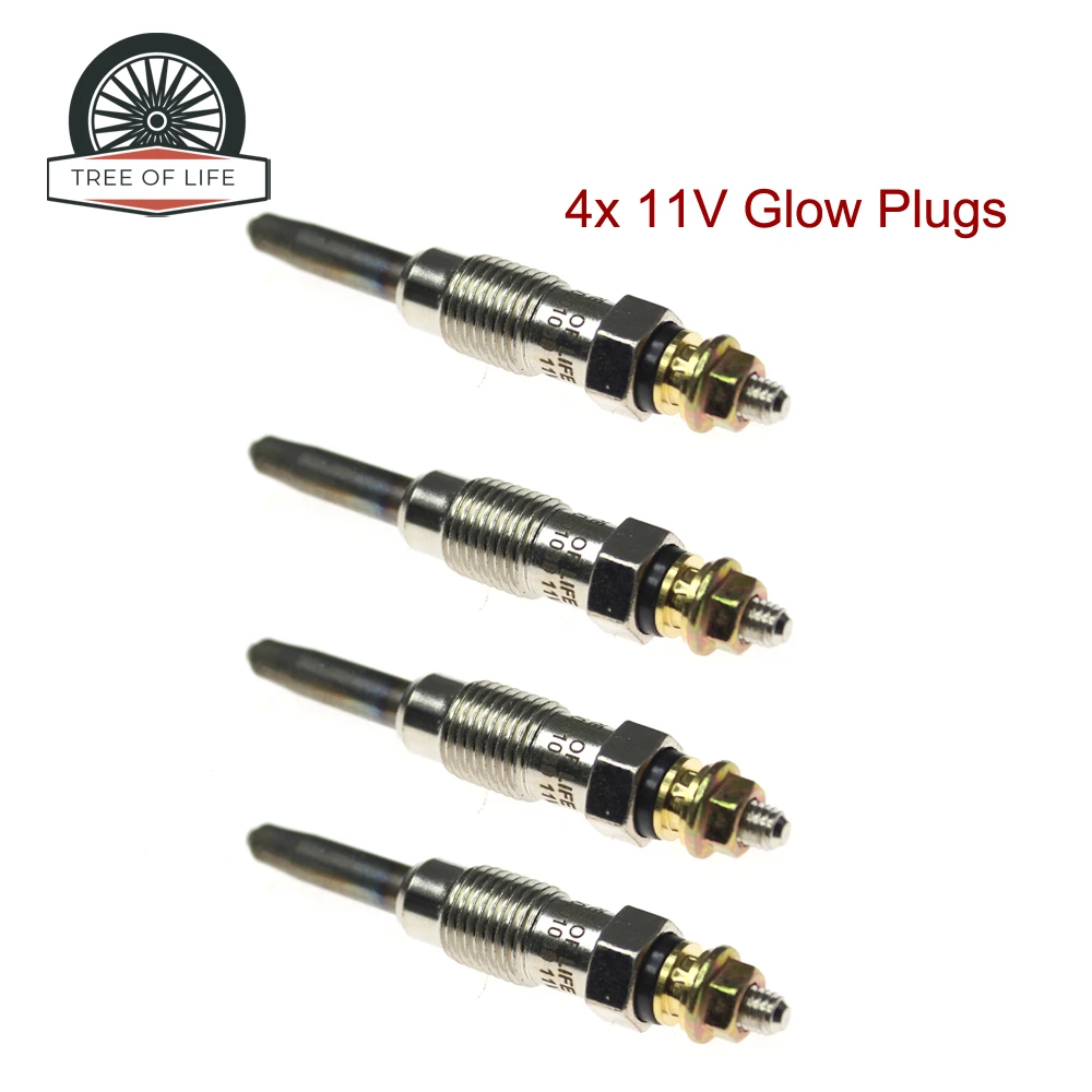 

4x 11V Glow Plugs Fits Renault Trafic Espace Master Fuego 18/19/20/21/25/30 7700733076 7700741144 8200090817 7701414086
