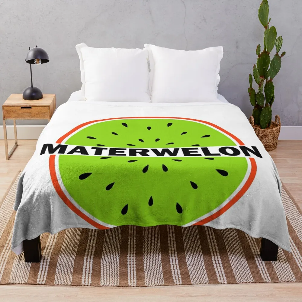 

MATERWELON MEME,TWO MATERWELONS Throw Blanket Bed Fashionable Bed Flannel Fabric Sleeping Bag Blankets