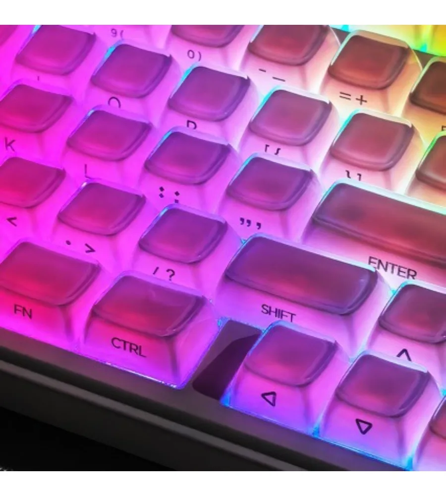 Keycap personality 130 key PC transparent keycap jelly phonetic keycap MDA height small full set