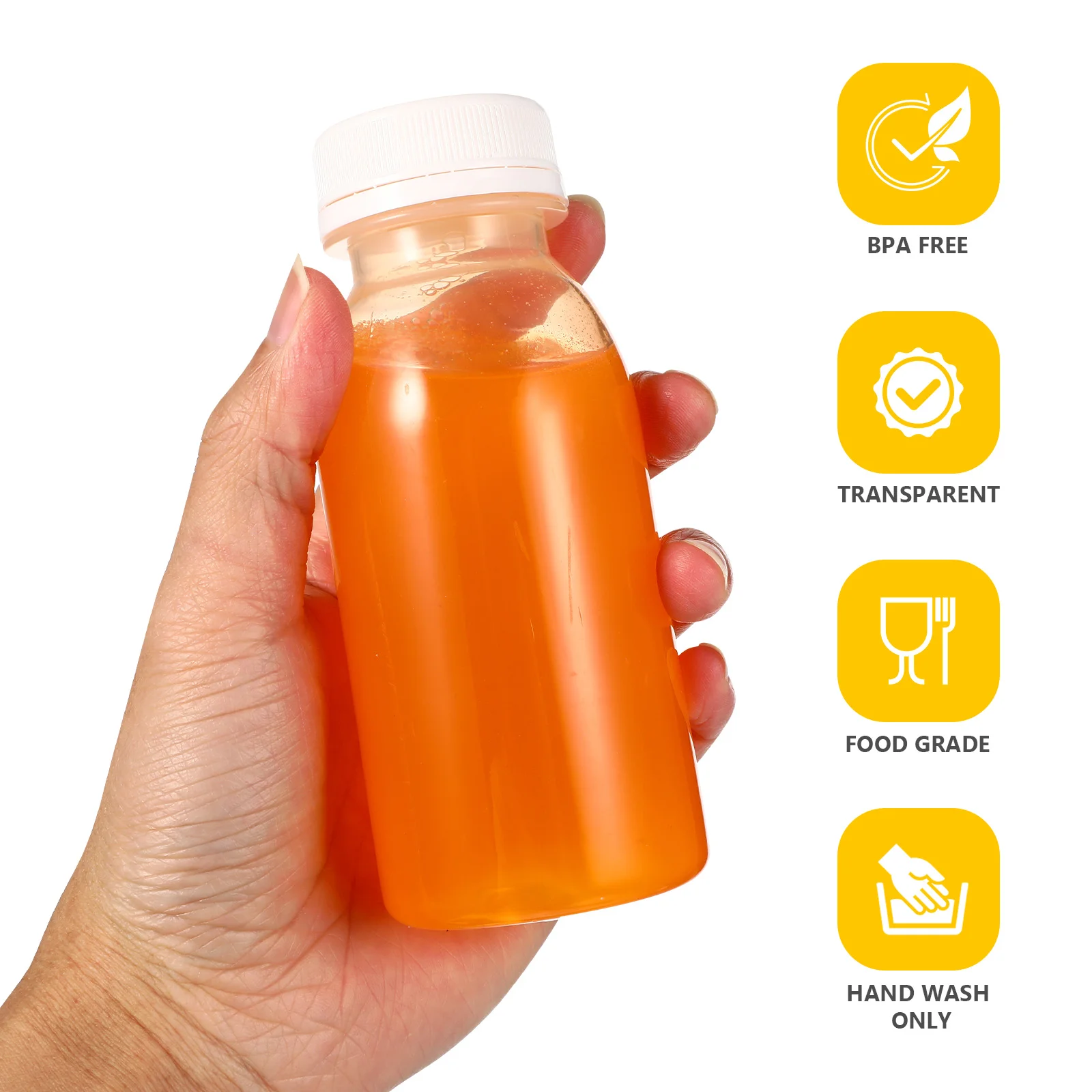 10 Uds Mini botellas de leche para beber con tapa agua transparente PET fermentado transparente bebidas para niños