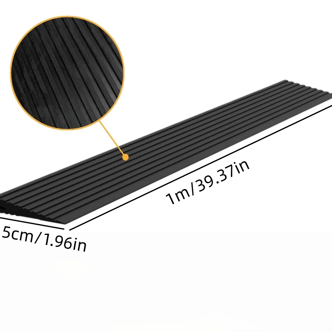 Ramp Mat Soft Multi Purpose Door Threshold Self Adhesive Durable PVC Non Slip Strip for Step Robotic Vacuums Wheelchair Stroller