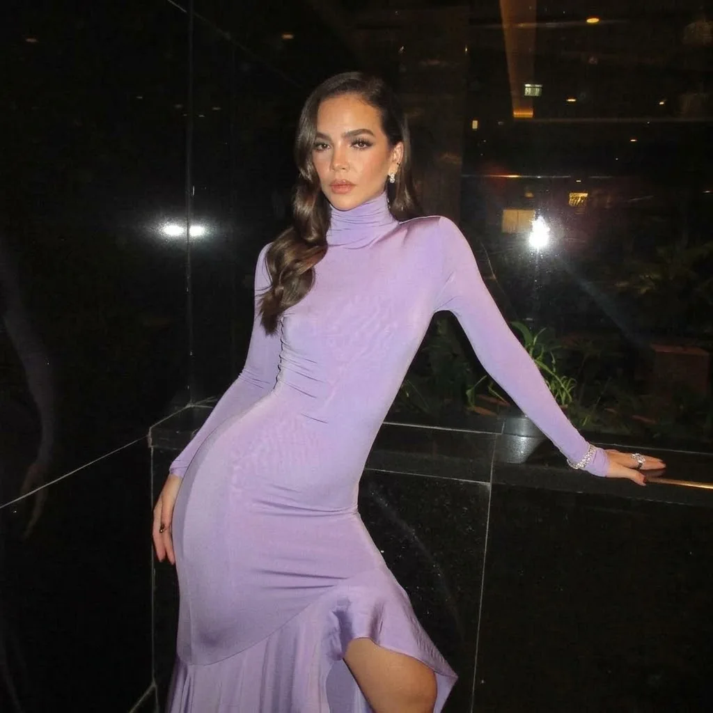 Remote Moon Elegant High Neck Long Sleeve Mermaid Evening Dress Asymmetrical Ruffled Arabic Wedding Guest Prom Gown MN681 Custom