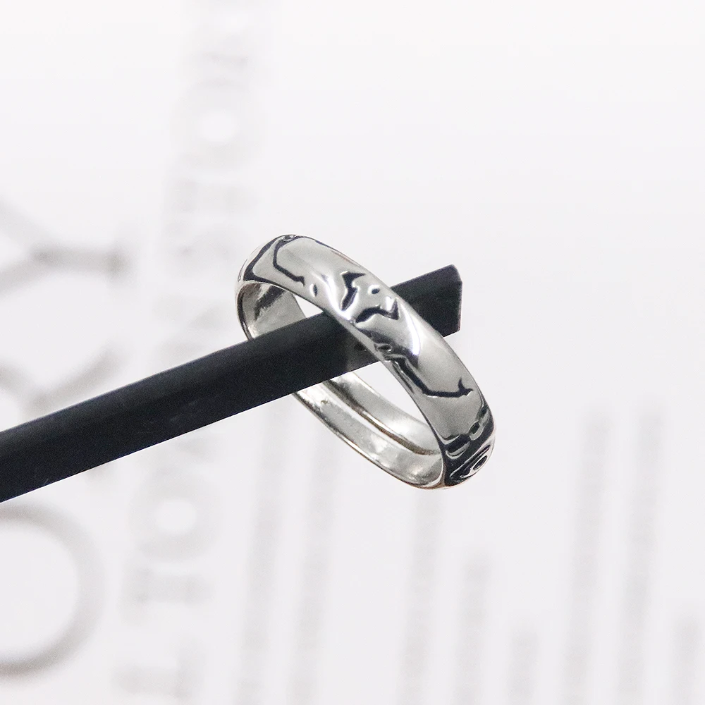 أنيمي Jujutsu Kaisen Ryomen Sukuna Itadori Yuji Ring تأثيري افتتاح معدني قابل للتعديل للجنسين خواتم مجوهرات الدعامة اكسسوارات هدية