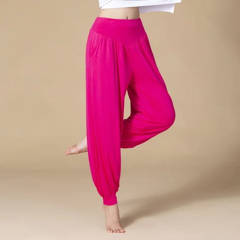 2024 High Quality Summer High Waist Loose Breathable Comfortable Solid Color Fashion Dance Yoga Indoor Yoga Pants Dance Pants