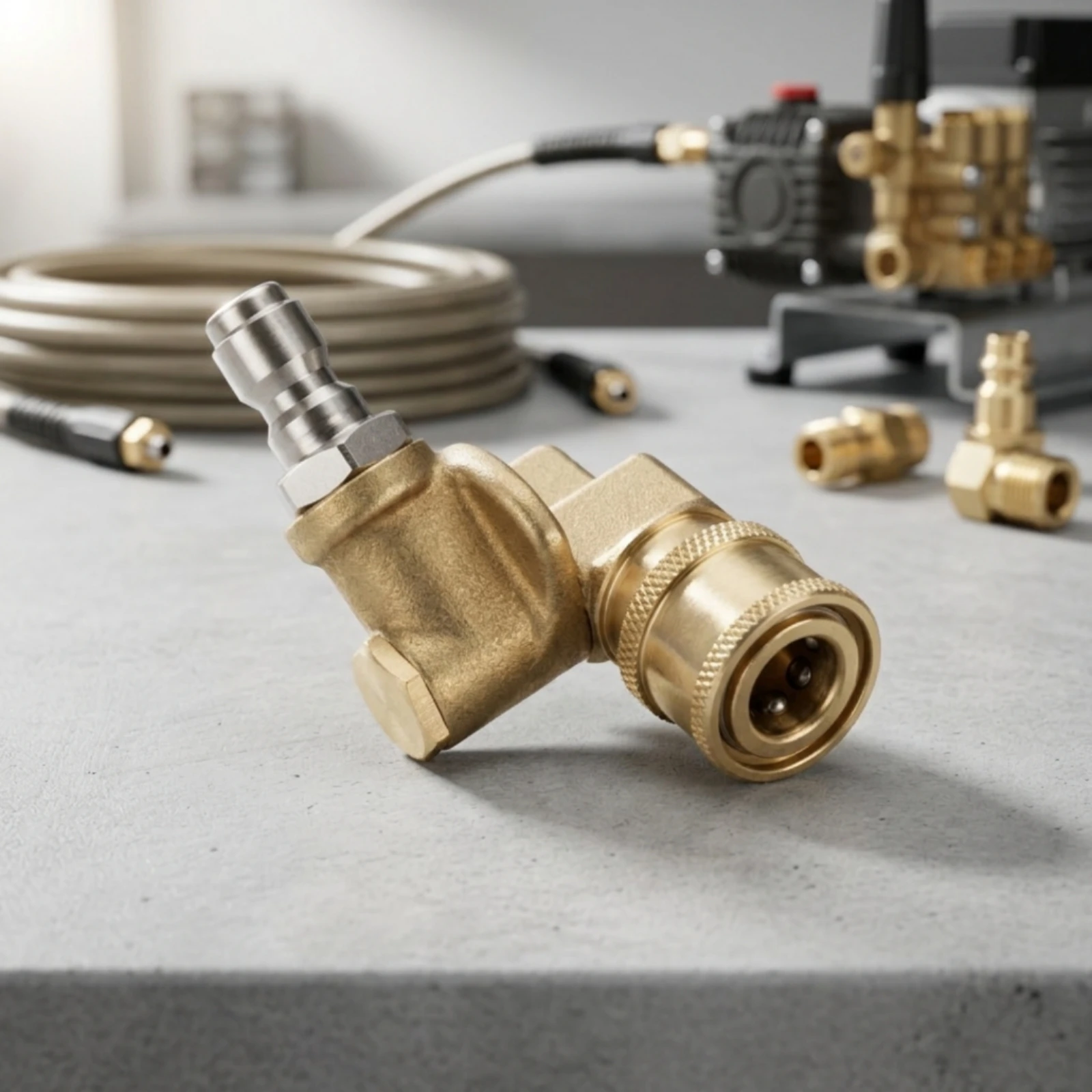 Brass Elbow Adapter 180 Degree Rotary Quick Connect Hose Fitting Compact Leak Tight for Tight Spaces