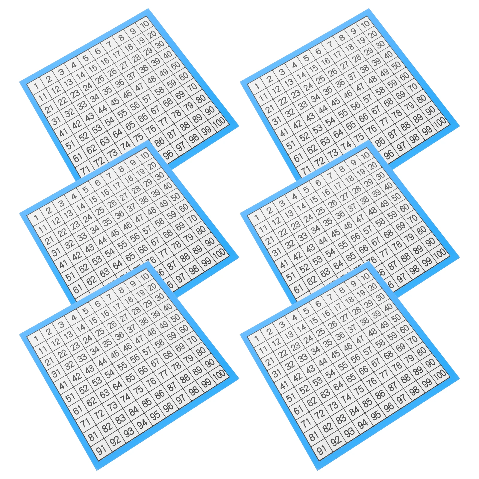 10 Sheets Hundreds Chart 1-100 Number Math Table for Students Early Education Counting Writing Activity School Learning Aid