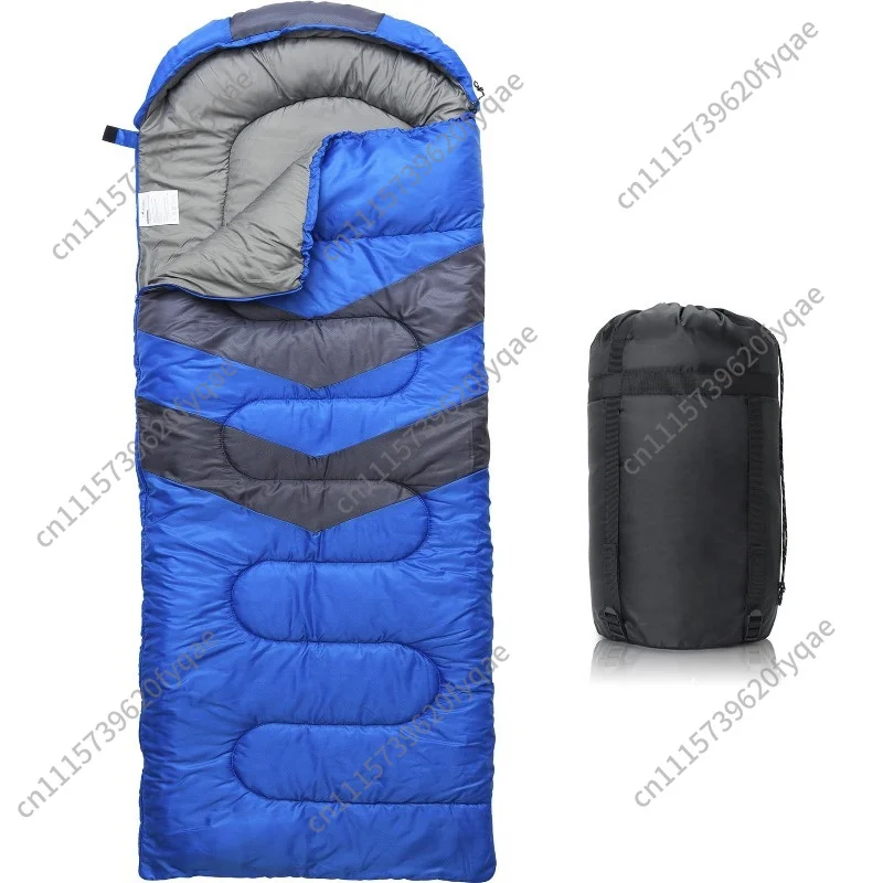 Autumn and winter outdoor envelope type hooded sleeping bag camping hollow cotton sleeping bag lunch break sleeping bag