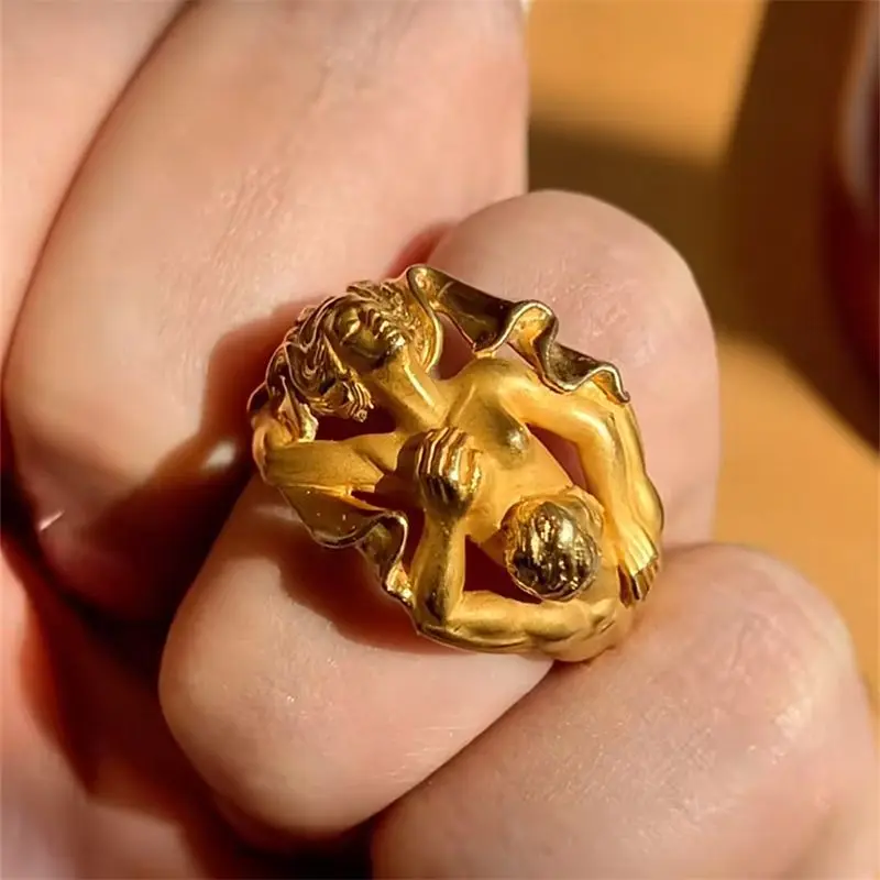 

Greek Mythology Series Eden Adam and Eve Ring Antique Art Wide Edition Rings