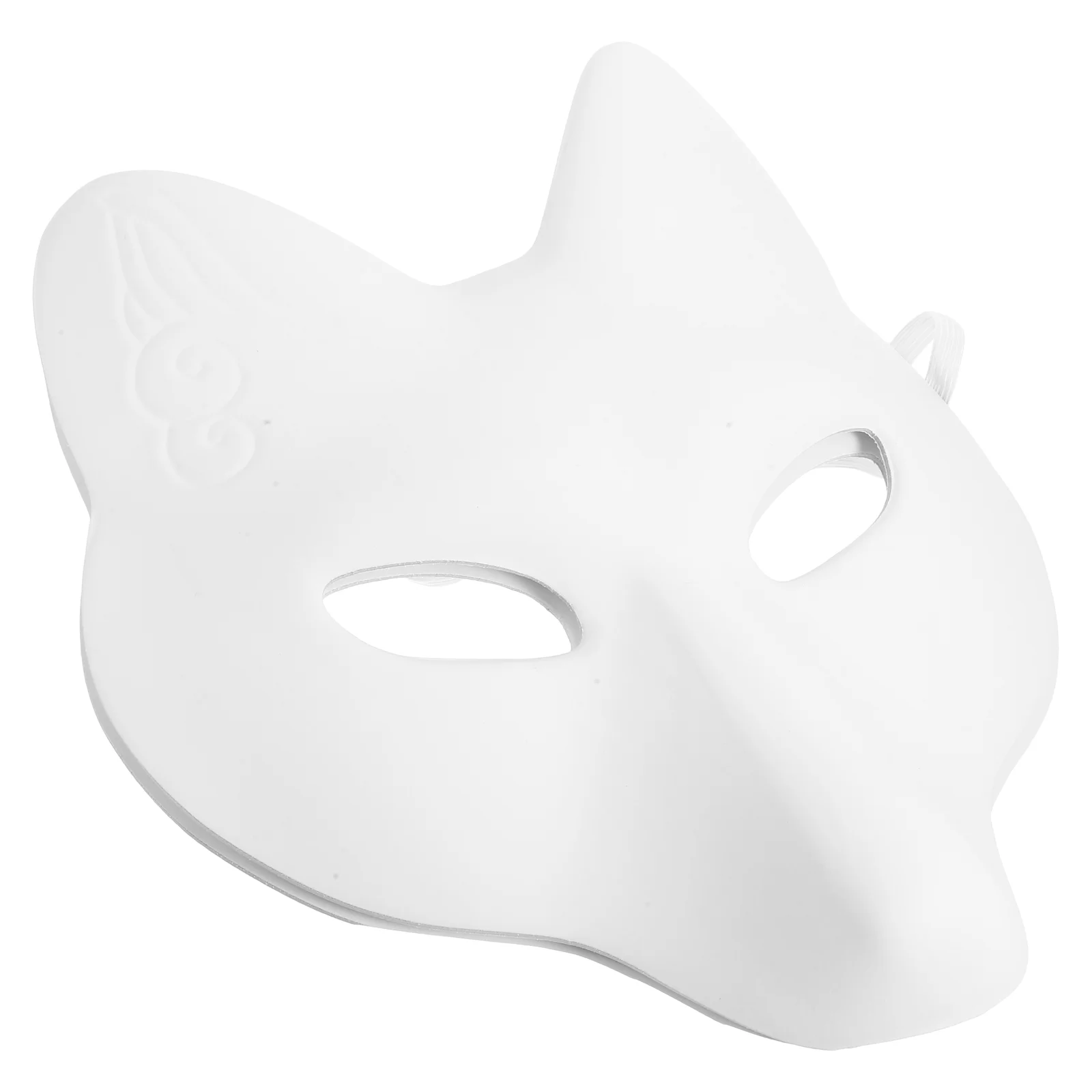 2 Pcs DIY Fox Mask Halloween Toy Party Supplies Blank Face for Kids Animal Apparel Unpainted Crafts