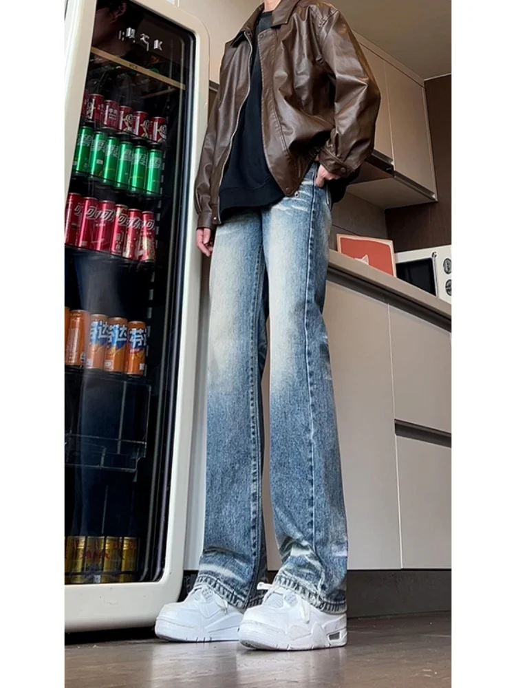 

Waed Vintage Men's Bell Bot Jeans American High Street CleanFit Pants Straight Leg Long Trousers Spring Autumn New Arrival