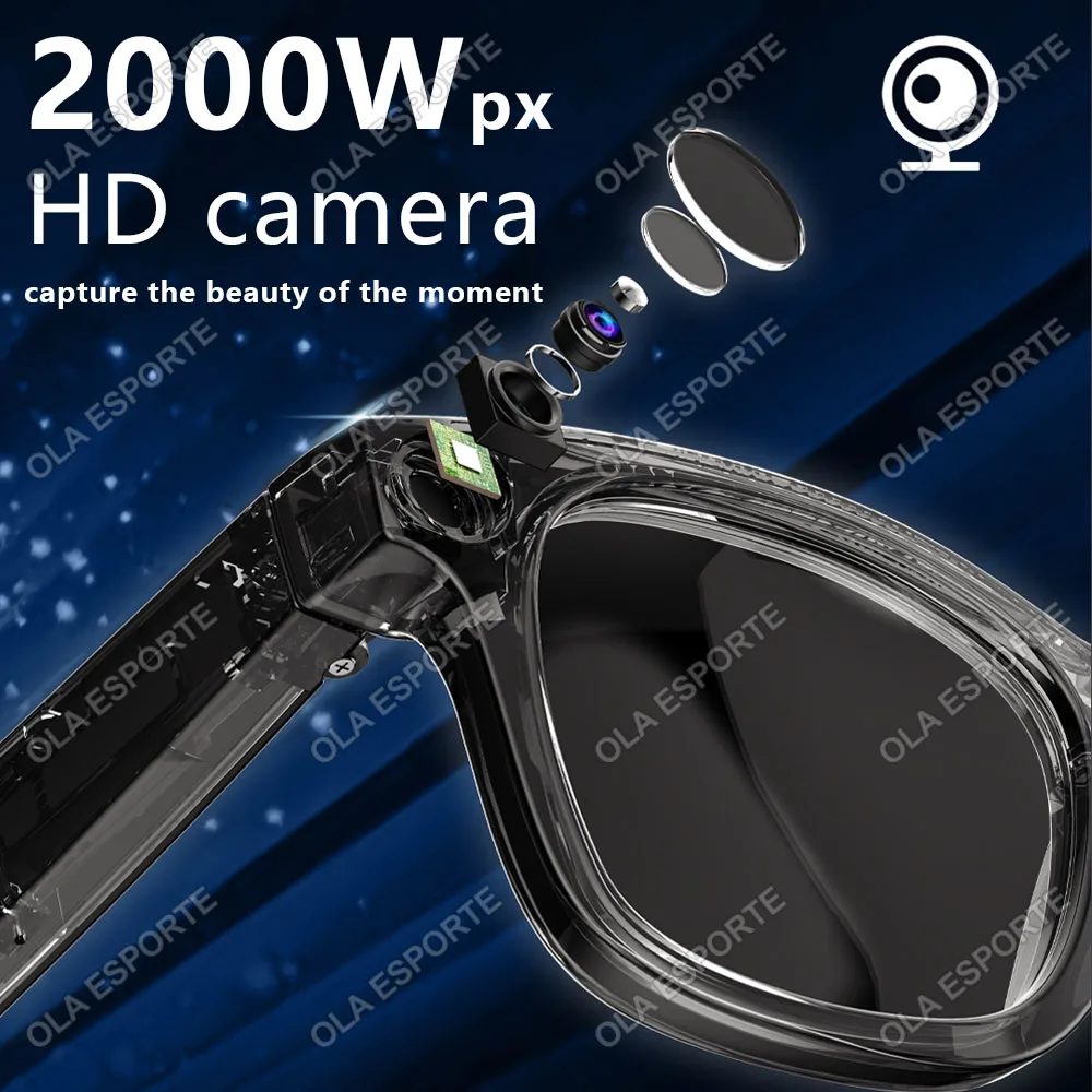 AI Camera Smart Glasses Chat GPT Bluetooth Call Headset Recording Photo Recognition Big Battery Voice Assistant Control glasses