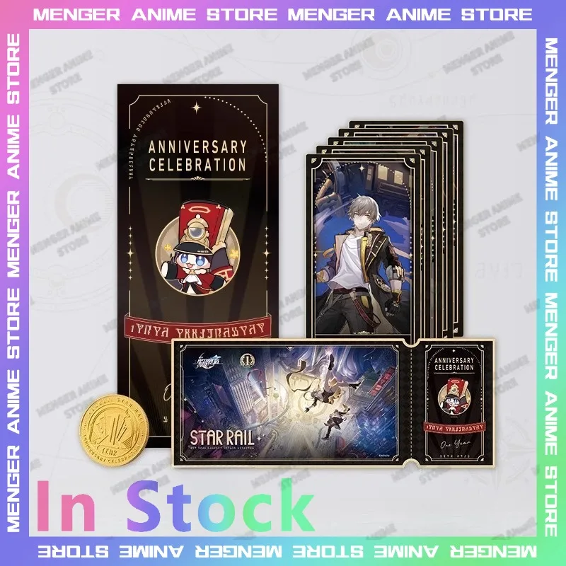 

MiHoYo Honkai: Star Rail 1st Anniversary Collector’s Bundle Trailblazer Cards Commemorative Tickets & Zinc Alloy Medallion Gifts