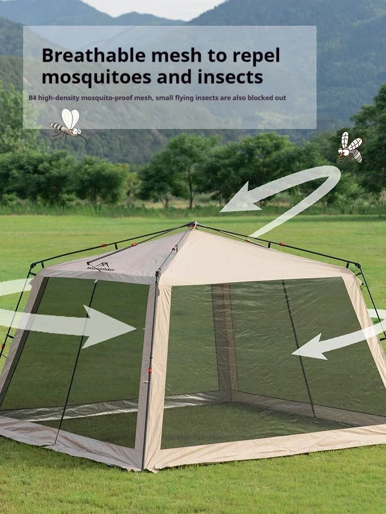 MOUNTAINHIKER 6-15 P Outdoor Camping Mosquito Net Automatic Tent Waterproof Silver Glue Anti-ultraviolet Beach Picnic Awning