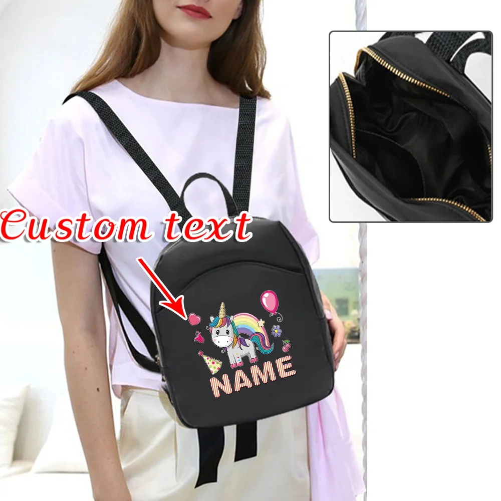 

Personalized Customization Name Casual Backpack Mini Travel Bag Women's Backpack Portable Commuting Storage Bag Letter Pattern