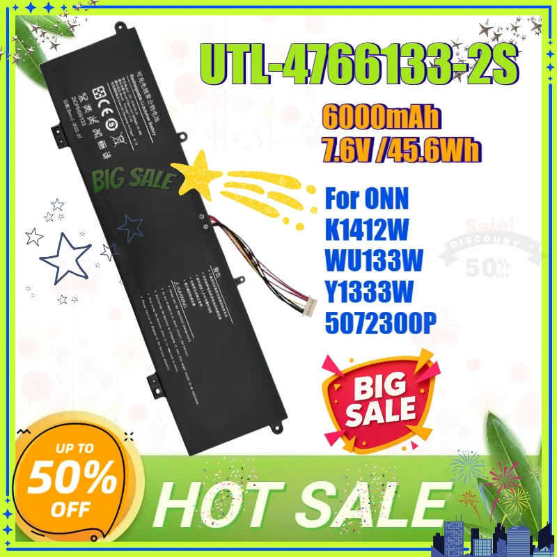 UTL-4766133-2S 5072300P Laptop Battery for ONN Y1333W WU133W K1412W 100003497 100002434 for Haier Leadpie M1 LP14123 2ICP5/66/13