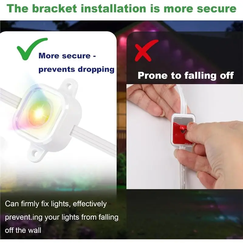 دعامات تثبيت 90 قطعة لـ Govee H706/H706 Pro لمشابك إضاءة Govee H706 أضواء خارجية دائمة #2