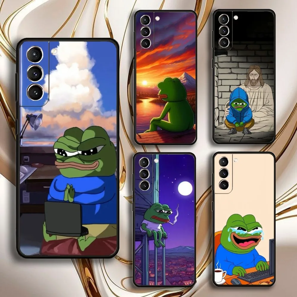 

Sad Frog P-Pepe Funny Phone Case For Samsung GalaxyA13,21s,22,31,32,52,53,71,72,73,Soft Black Shell