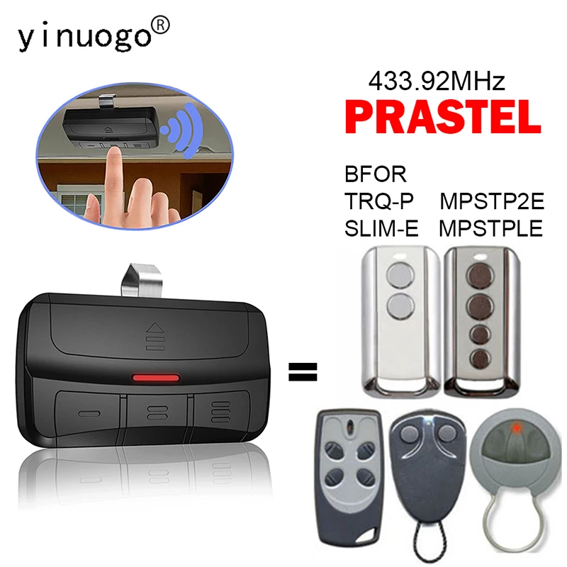 For PRASTEL MPSTP2E MPSTPLE BFOR TRQ-P SLIM-E Garage Door Remote Control Duplicator 433.92MHz Clone Gate Opener Controller