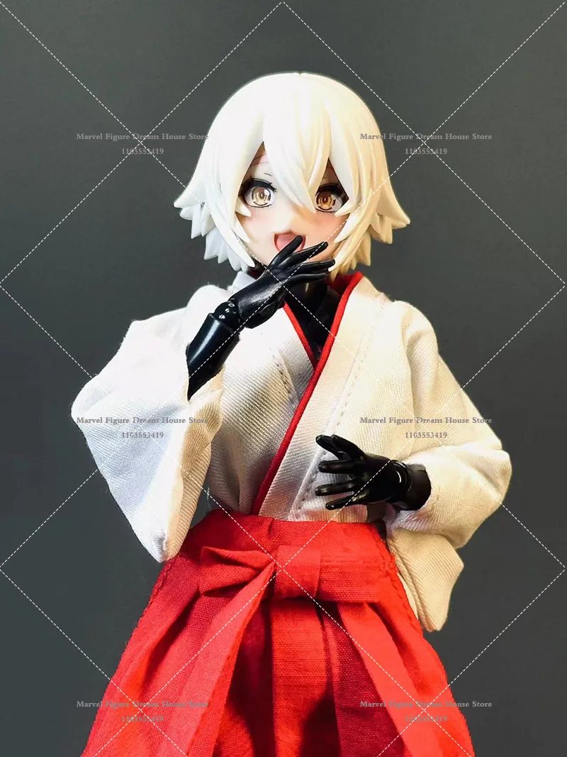 Disfraz de bruja a escala 1/12 para mujer, ropa de Kimono antiguo Chun, camisa, vestido rojo, traje para móvil de Anime de 6 pulgadas, figura de acción para niña