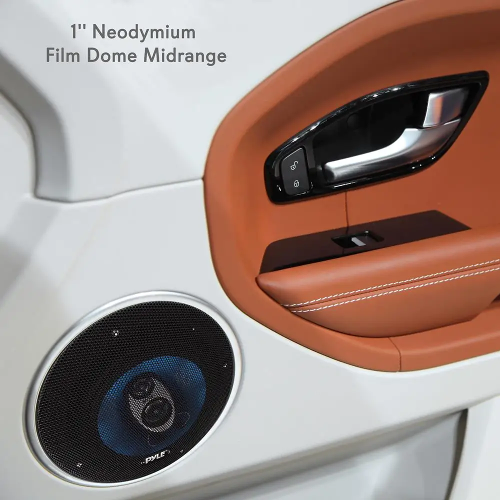 Pyle 6.5" 3-Way Car Speaker System, 180W RMS/360W Max Full-Range Triaxial Audio with Piezo Tweeter – PL63BL (Blue)