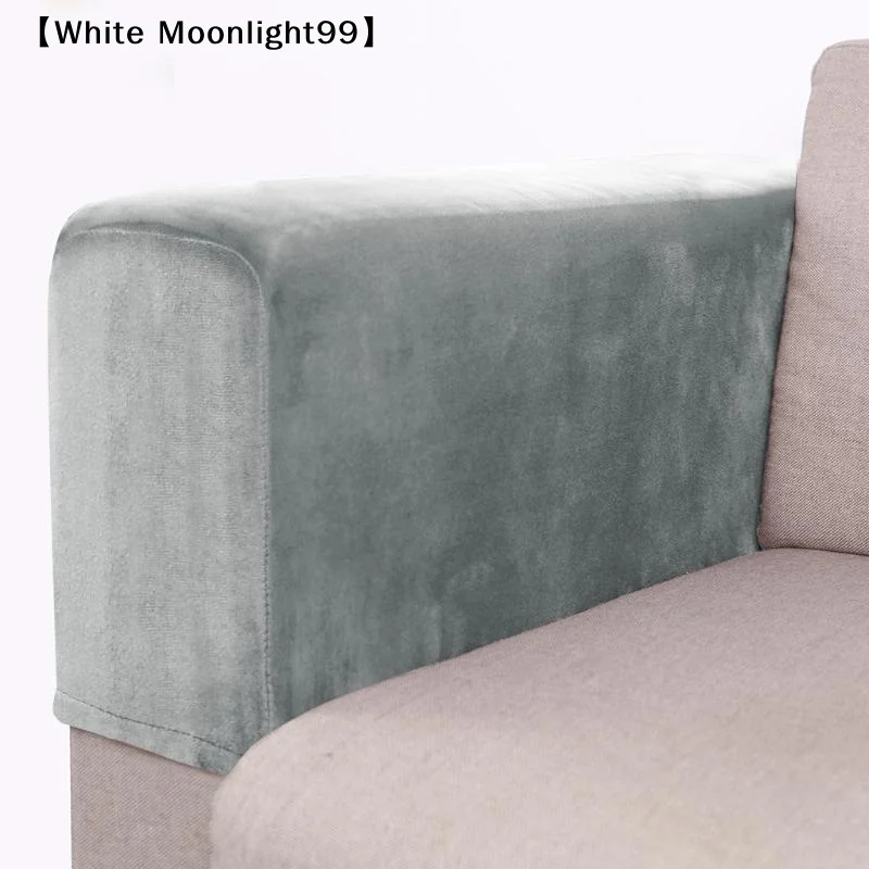 Stretch Silver Fox Velvet Sofa Arm Cover Soft Anti Beautiful And Comfortable Stain Scratch Home Protector〔White〕