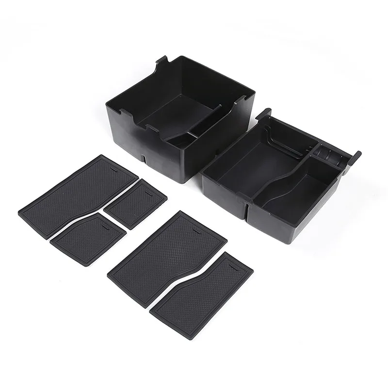 For Ford Maverick 2022-2024 ABS Black Car Center Armrest Box Double Layer Storage Box Multifunctional Box Car Accessories