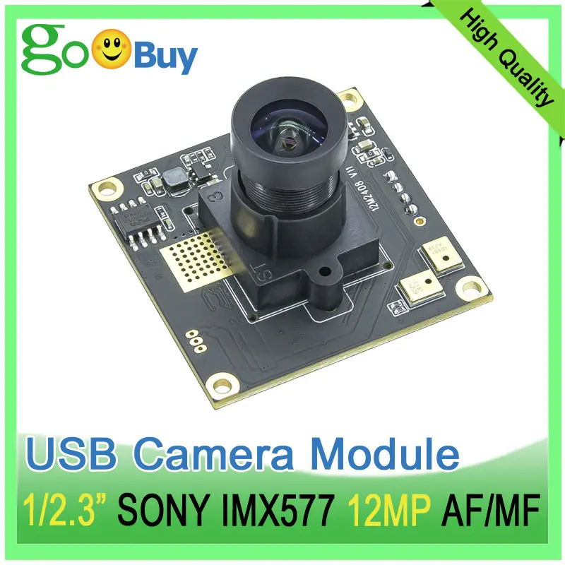 SONY IMX577 12MP HD USB Camera module Manual or Auto focus Lens 4K 30FPS 2MP 120FPS live video with mic UVC OTG camera 38*38mm