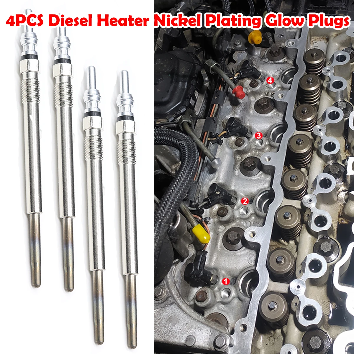 

4PCS 5V Nickel Plating Glow Plugs for Diesel Heater Parking Air Car Replacement parts For Citroen Berlingo B9 2010-2025 Dispatch