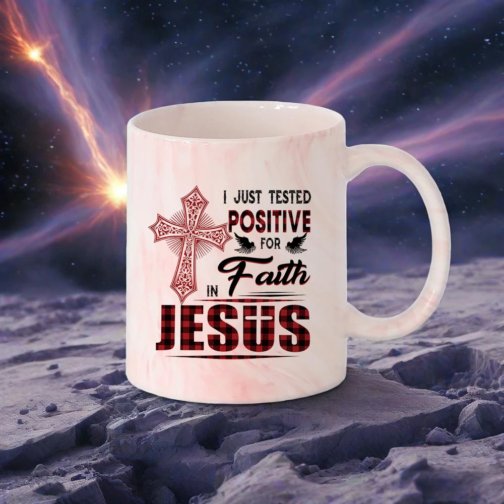 

Drinkware Jesus Themed Mug Cross and Sunflower Patterns Coffee Mugs 11oz Ceramic Water Cups for Believers Christmas Gifts Cup
