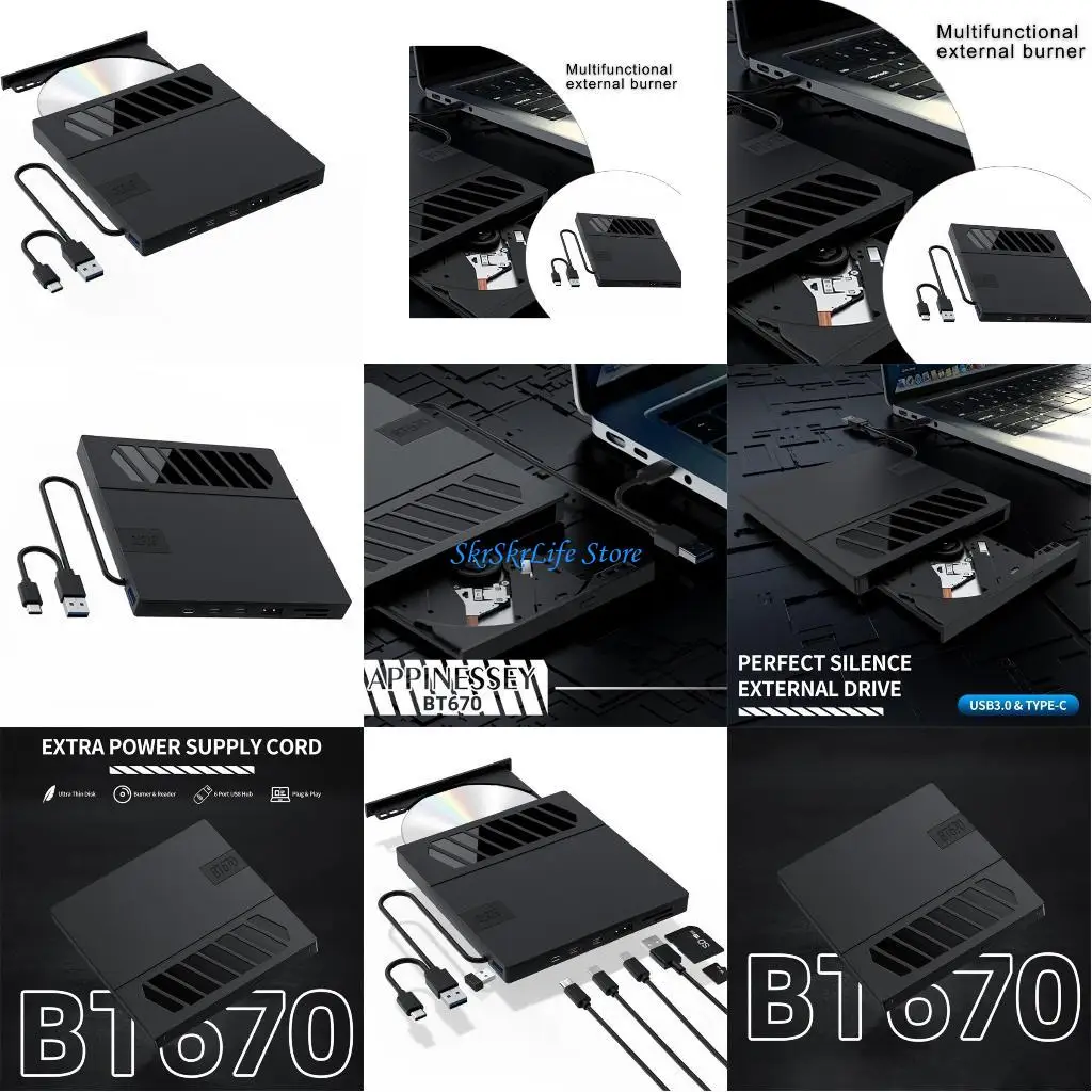 

E65E USB3.0 Type C External DVD DVD Drive Burners Reader Player Optical Drive