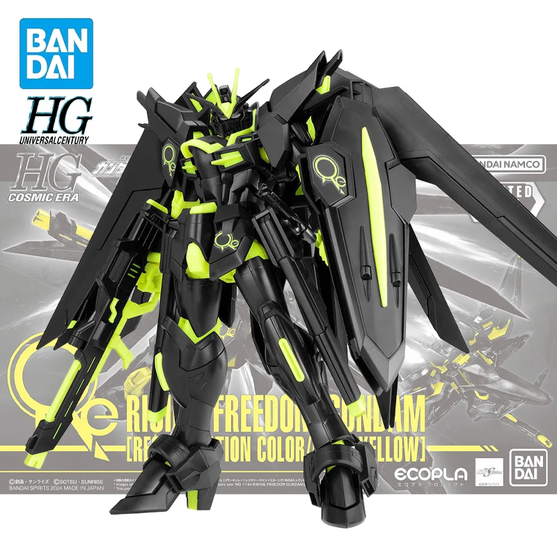 Original Bandai HGUC Soaring Freedom Gundam Recycled Material Color Scheme/Neon Yellow Action Figure Collectible Model Gift