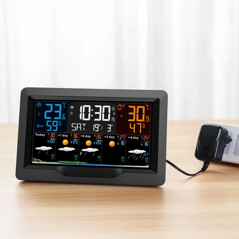 

Wireless Weather Station with Color Screen Indoor and Outdoor Temperature Humidity Monitor