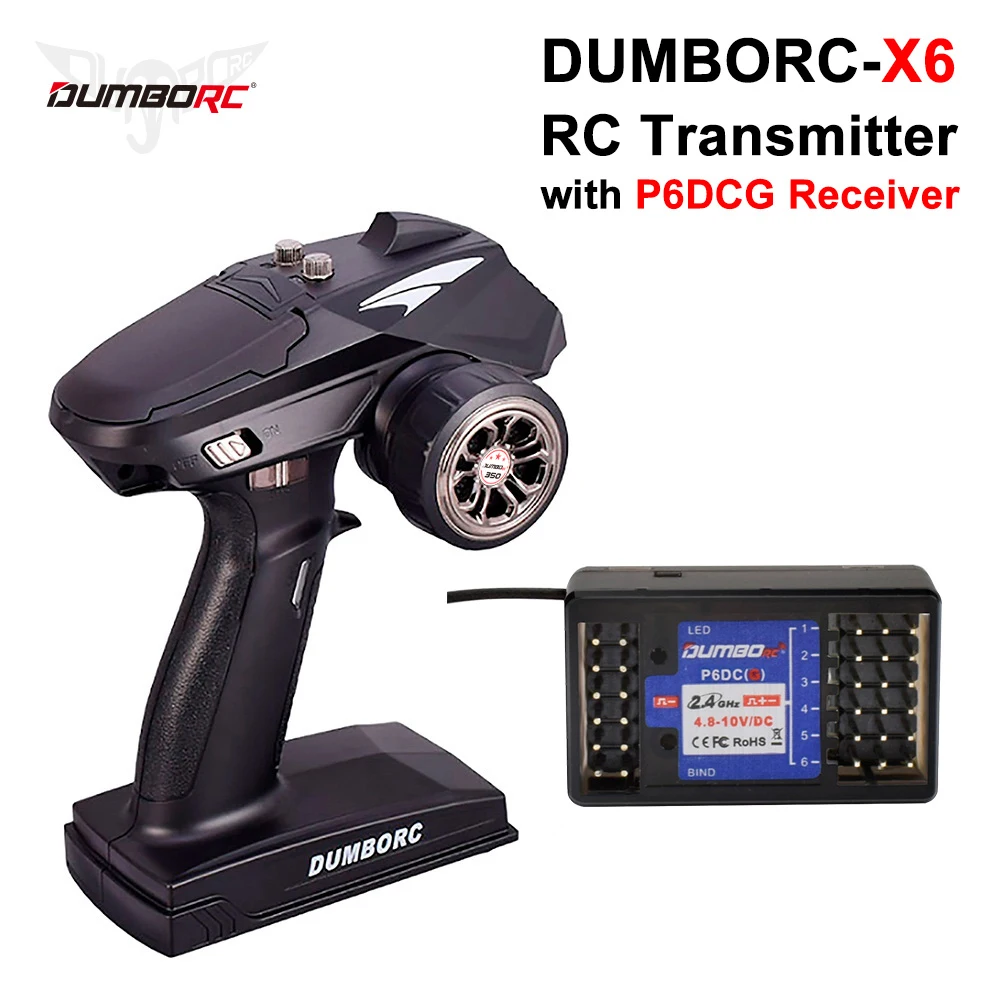 DUMBORC X6P 6CH 2.4G RC Radio Controller Transmitter with X6DC Receiver for RC Car Boat Tank Support DIY view 5