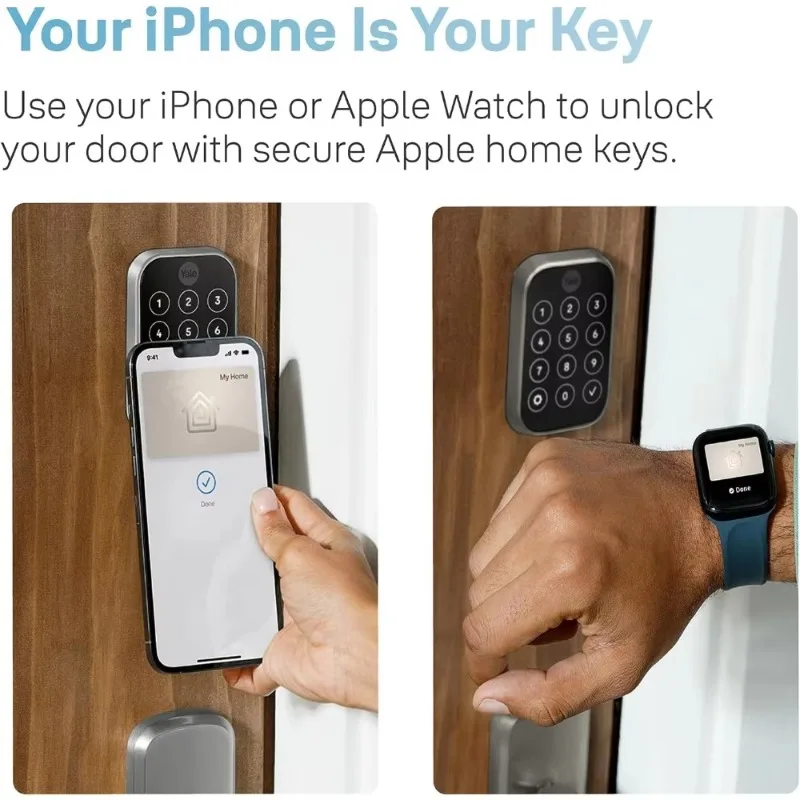 Assure Lock 2 Plus Home Keys (Tap to Open), Black Suede Wi-Fi Connected Keyless Smart Locks with Code Entry