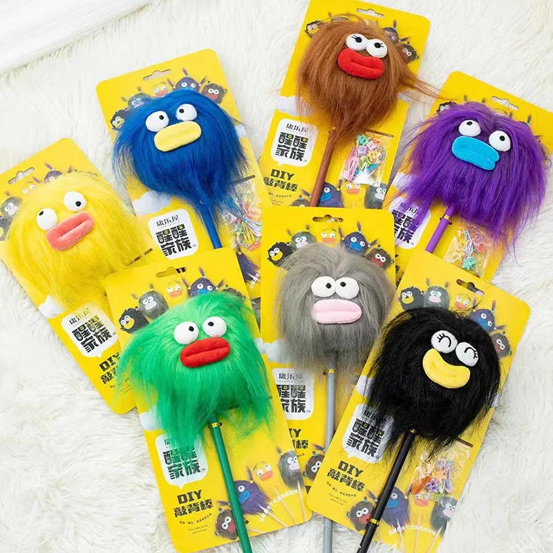 New Cartoon Cute Plush Massage Whack Creative Sausage Mouth Little Monster Knock Hammer Knock Back DIY Ugly Cute Creative Toys