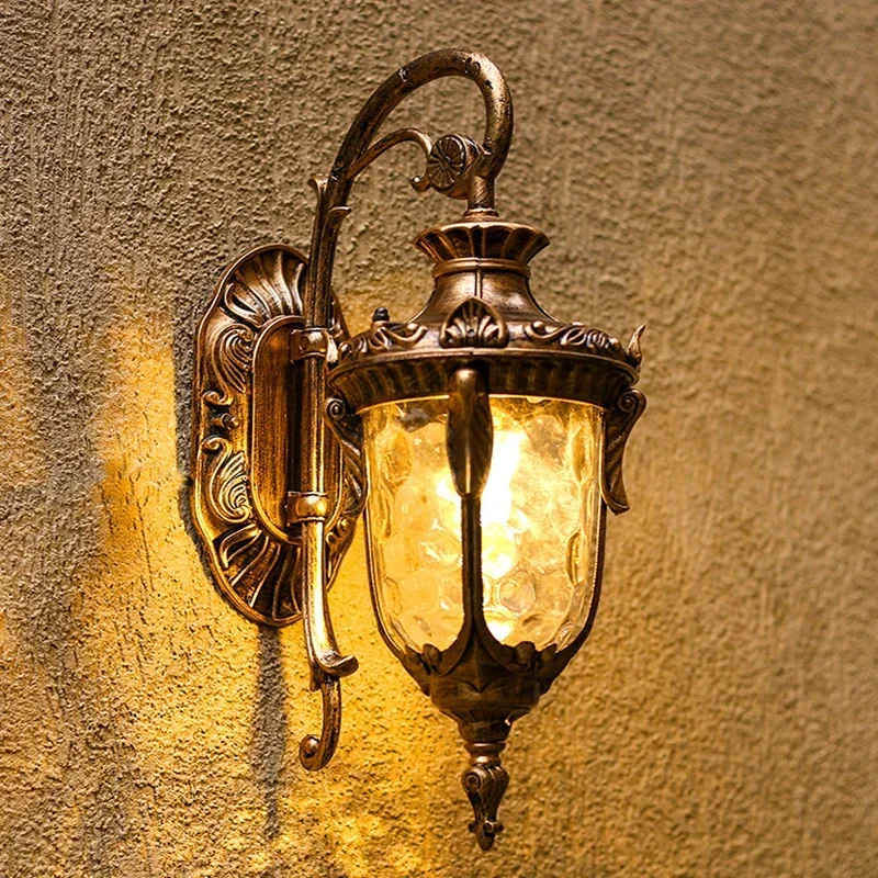 Retro European Wall Light Outdoor IP44 Villa Courtyard Sconce European Style Outdoor Wall Light Exterior Wall Lamp Porch Lights