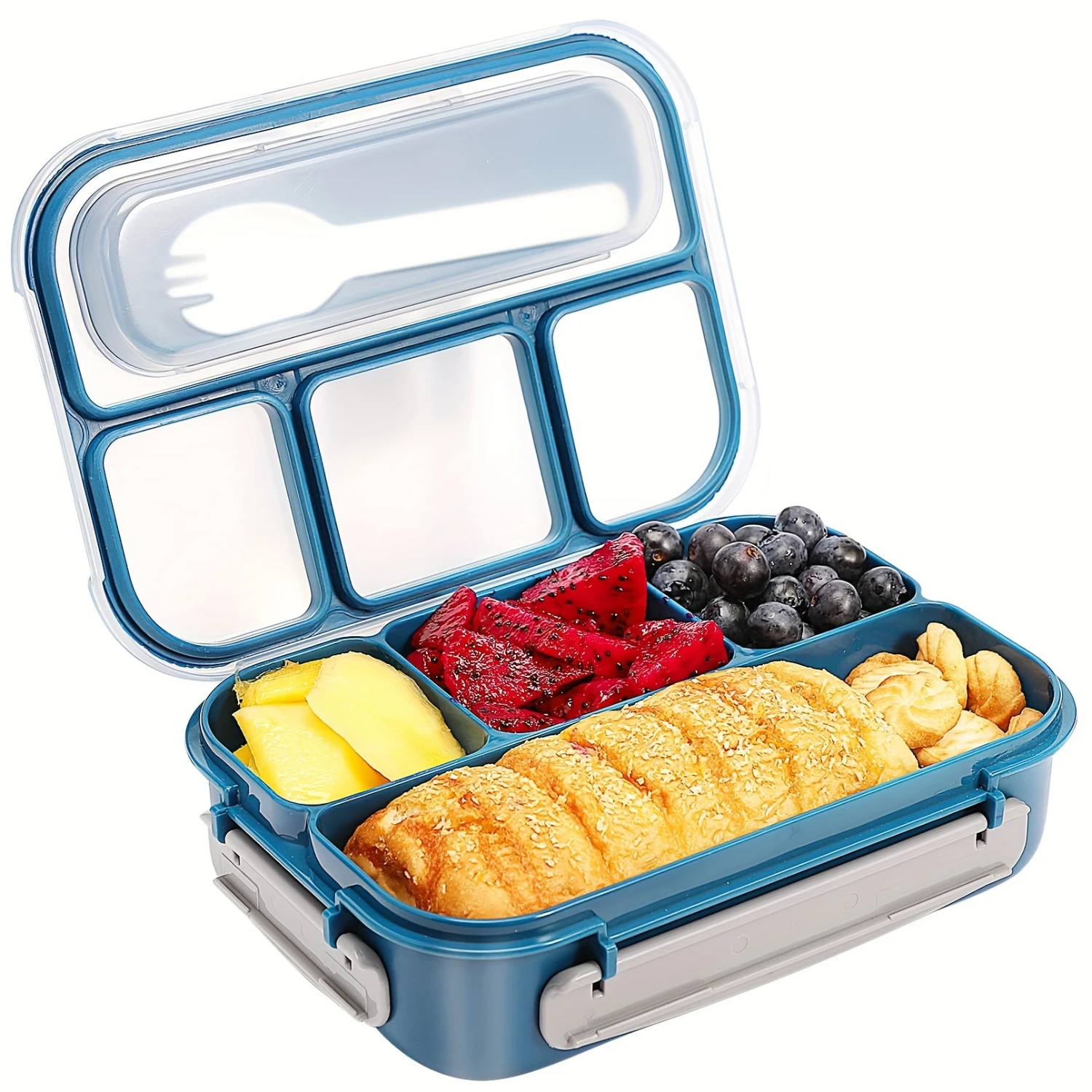 

1pc Bento Lunch Box, Bento Box Adult Lunch Box, Leakproof Lunch Containers For Adults,43.96oz Bento Boxes With 4 Compartments &