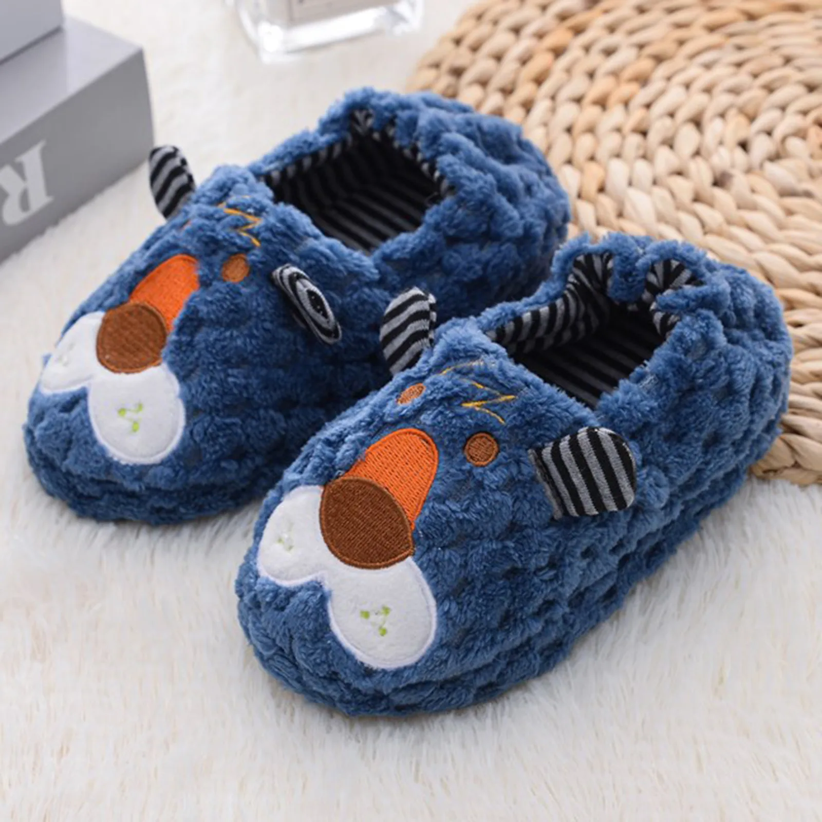 Winter Cartoon Wrapped Warm Cotton Slippers Baby Toddler Shoes Boys Cartoon Soft-Soled Girls Kids Slippers Infant Indoor Shoes