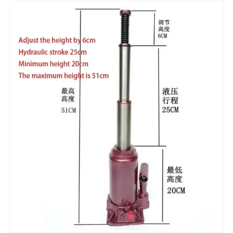 Load-bearing 4 Tons 4T Double Section Hydraulic Jack Off-road Vehicle SUV Commercial Vehicle Tire Change 3 Sections Lifting Tool